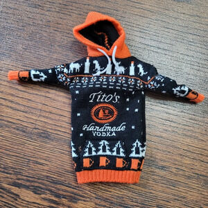 Tito's Handmade Vodka Hooded Ugly Sweater Bottle Cover